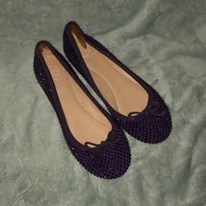 Tory Burch plum bling ballet flats